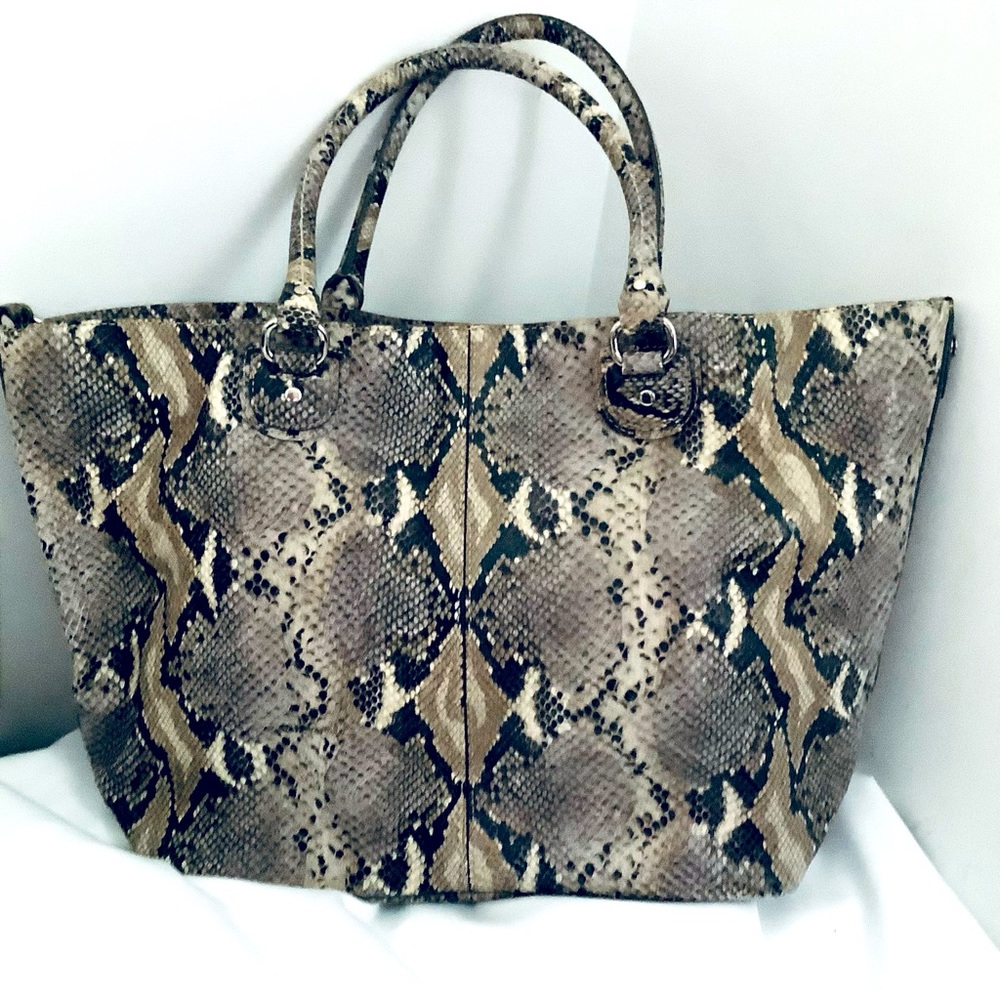 NWOT Cole Haan snake skin patterned, large tote style purse